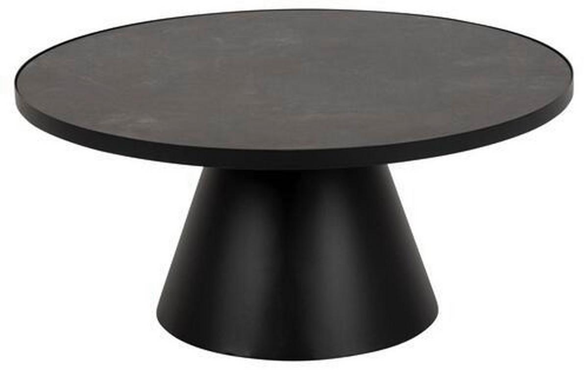 Konferenčný stolík SOLI P: 85 cm - čierna, Konventionell, kov/sklo (85,7/40cm)