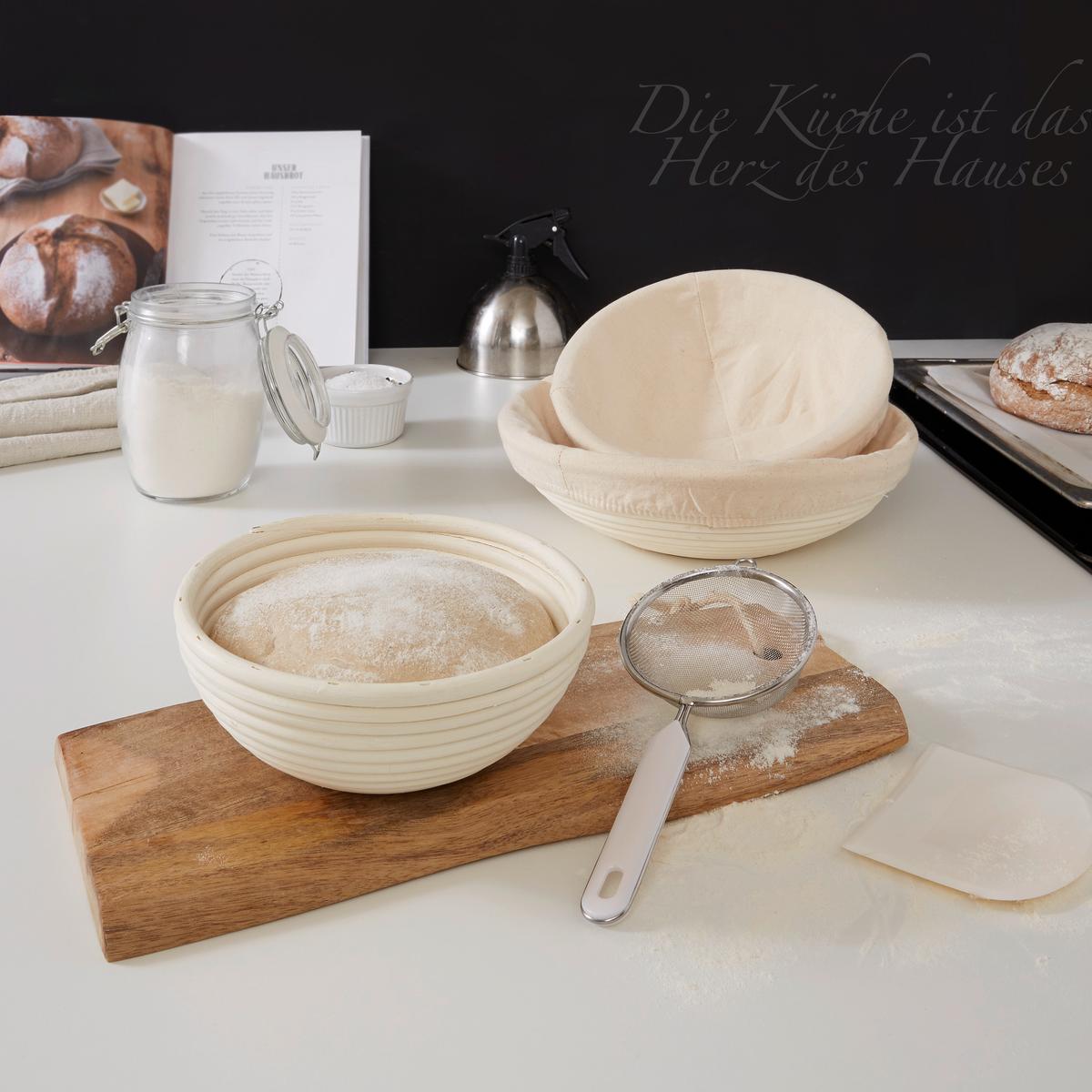 Gärkorb Krisitna 800 Ml Rattan Mit Leinenbezug - Beige/Naturfarben, ROMANTIK / LANDHAUS, Holz/Textil (20/8cm) - James Wood