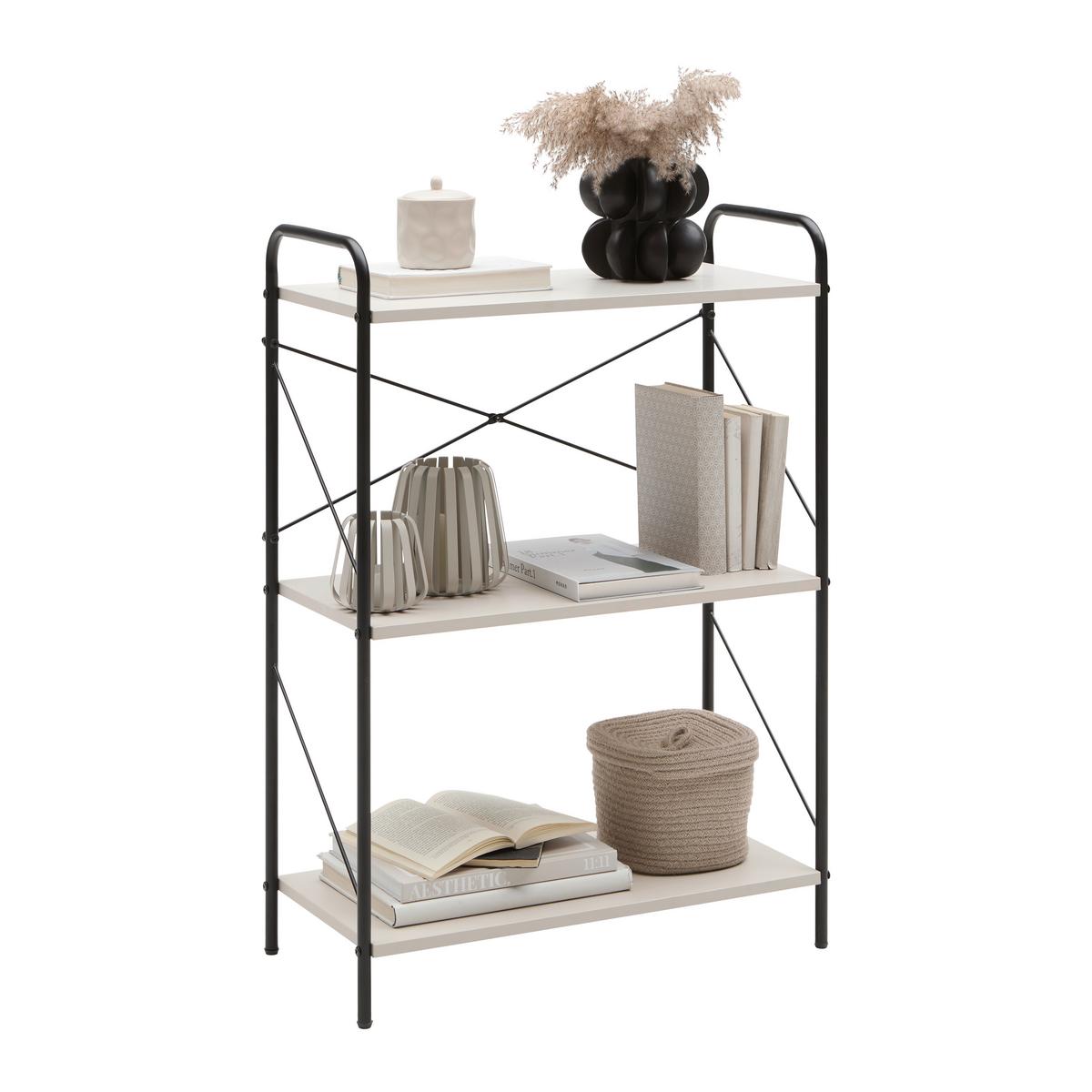 REGÁL TOM -EXKLUSIV- - čierna/kašmírová, Modern, kov/kompozitné drevo (63.2/89/30cm) - Mömax