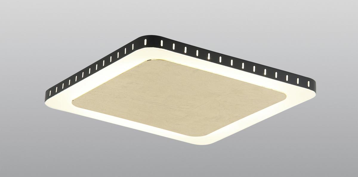 LED-Deckenleuchte Solaris L: 31 cm Mit 3 Helligkeitsstufen - Goldfarben/Schwarz, Design, Metall (31/31/4,5cm)