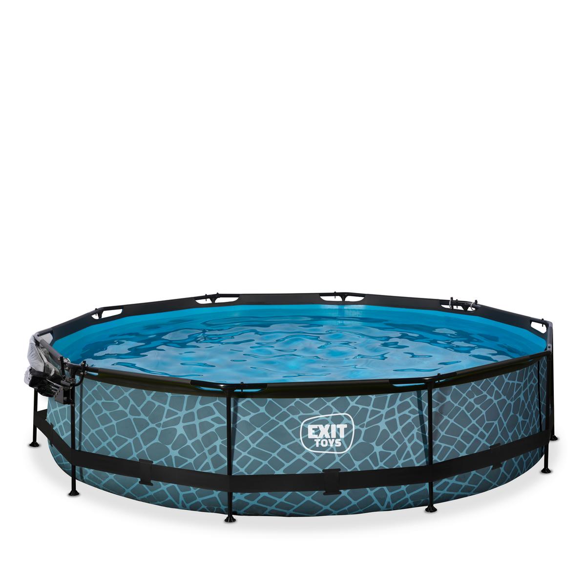 Pool-set Exit Stone Pool - Grau, KONVENTIONELL, Kunststoff (360/76cm) - EXIT Toys