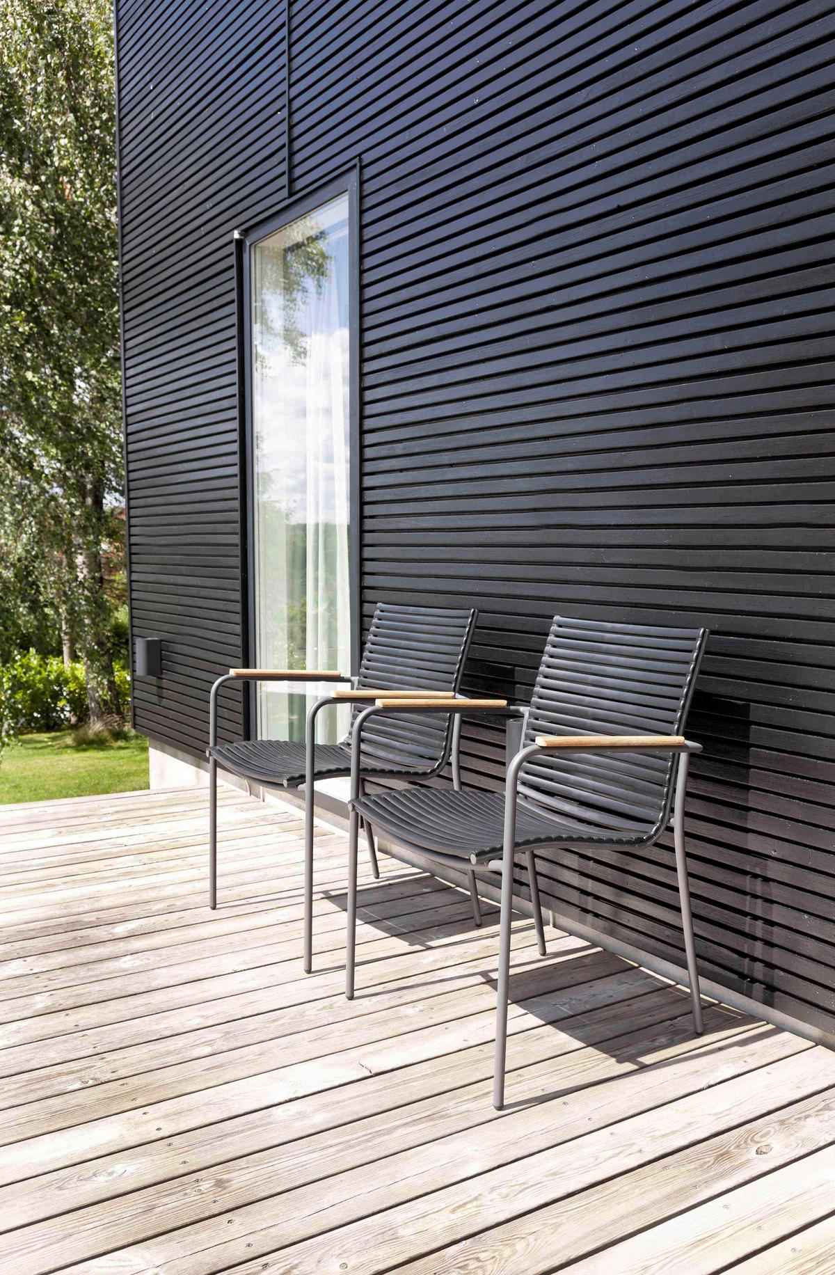 Gartensessel stapelbar Mood Classic Kunststoff - Anthrazit/Schwarz, KONVENTIONELL, Holz/Kunststoff (60/84/56cm) - Gardenson
