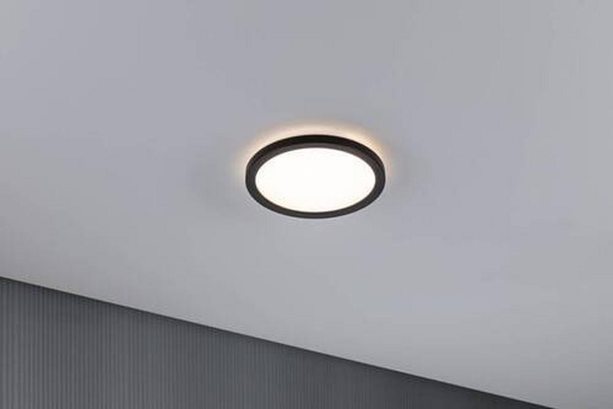 Led-paneel Ø 19 Cm Rund Mit Schwarzem Rahmen - Schwarz, Basics, Kunststoff (19cm) - Paulmann