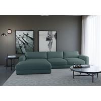 Ecksofa Bourbon Blaugrau S: 176x303 cm - Blaugrau/Schwarz, MODERN, Textil (176/303cm) - Trendmanufaktur