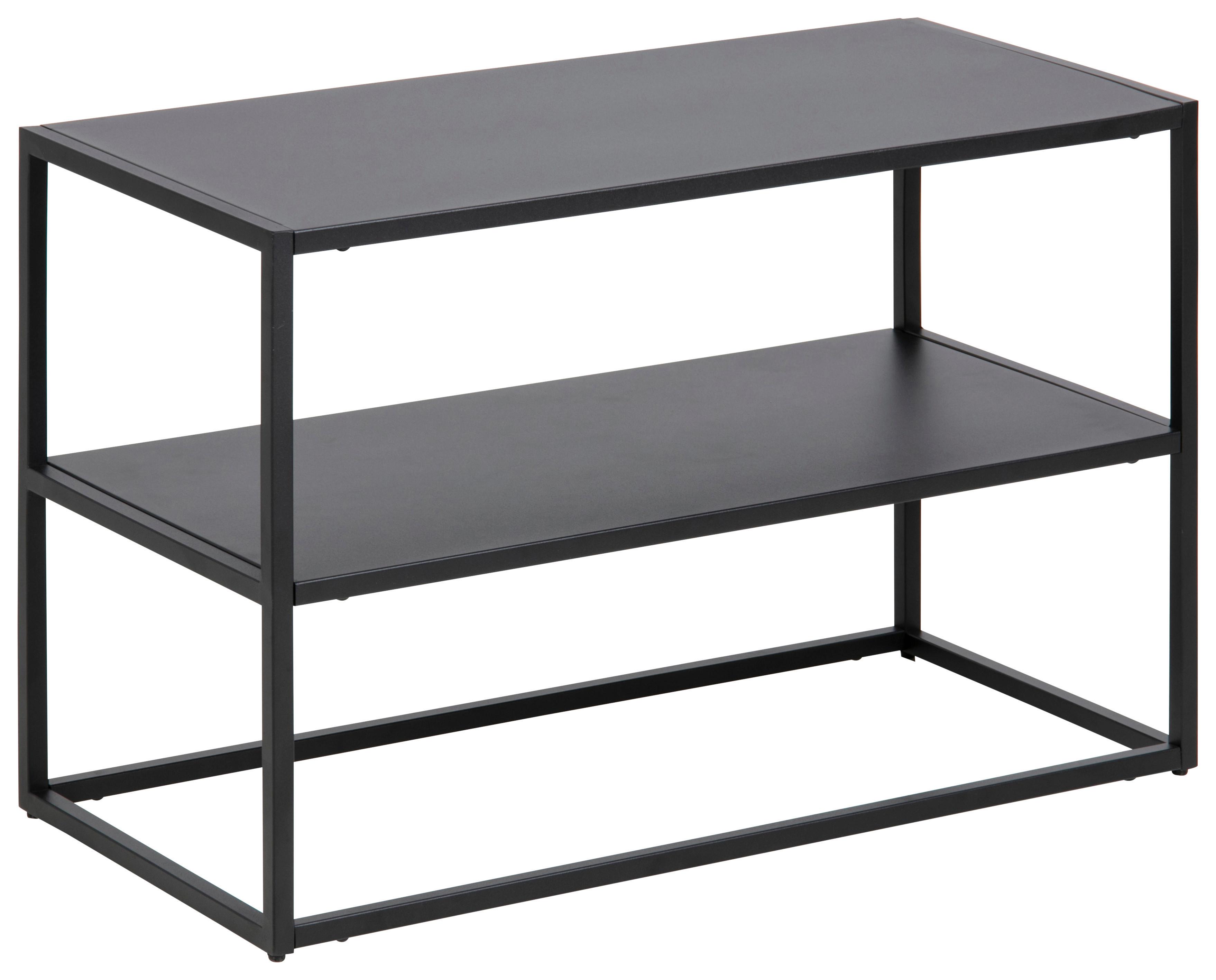 Schuhregal Newton Trend 2 Ablagen Schwarz H: 45,5 Cm - Schwarz, Trend, Metall (70/45,5/33cm) - MID.YOU