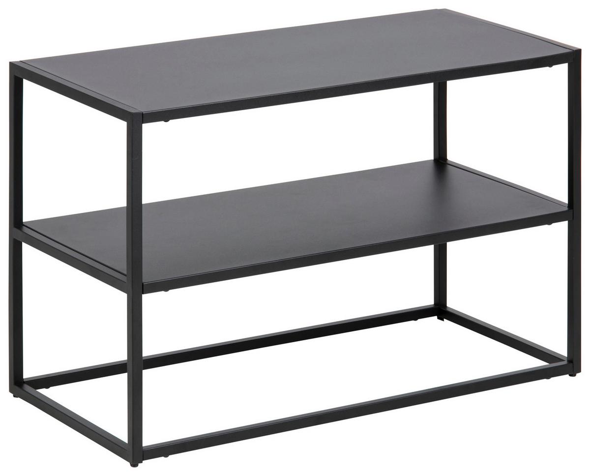 Schuhregal Newton Trend 2 Ablagen Schwarz H: 45,5 Cm - Schwarz, Trend, Metall (70/45,5/33cm) - MID.YOU