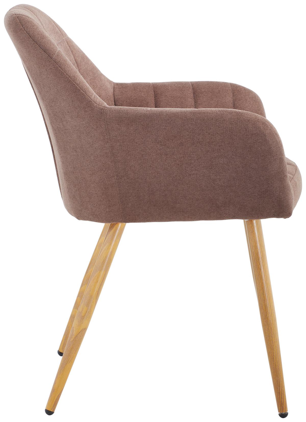 Armlehnstuhl Drops Braun B: 57 Cm - Eichefarben/Braun, MODERN, Textil/Metall (57/82/60cm) - MID.YOU