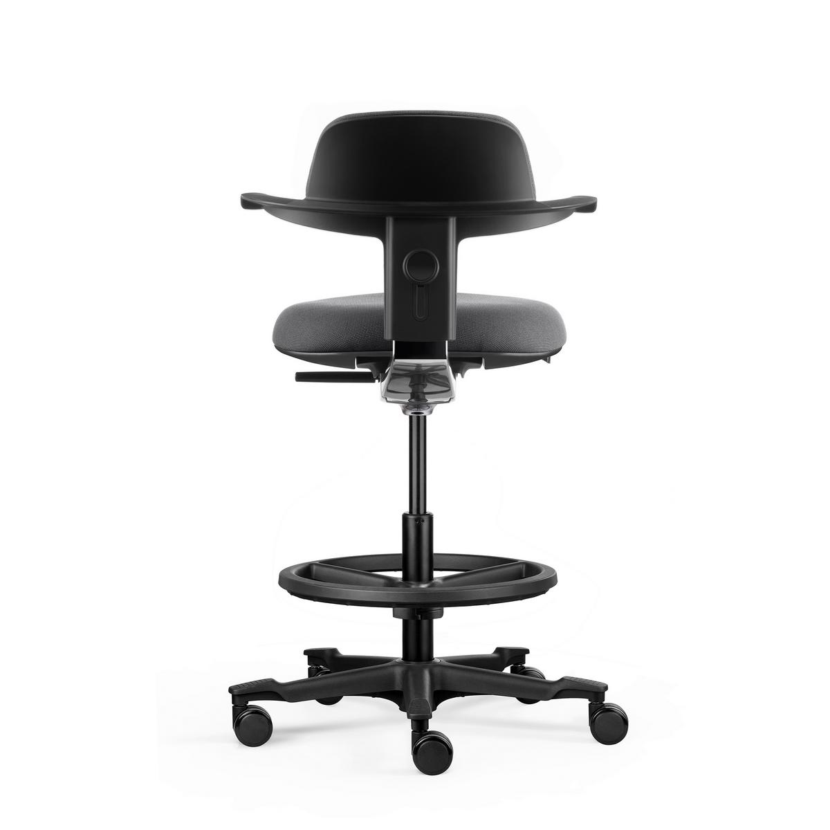 DREHSTUHL Top Work Dunkelgrau B: 55cm - Dunkelgrau/Schwarz, MODERN, Kunststoff/Textil (55/106/51cm) - MID.YOU