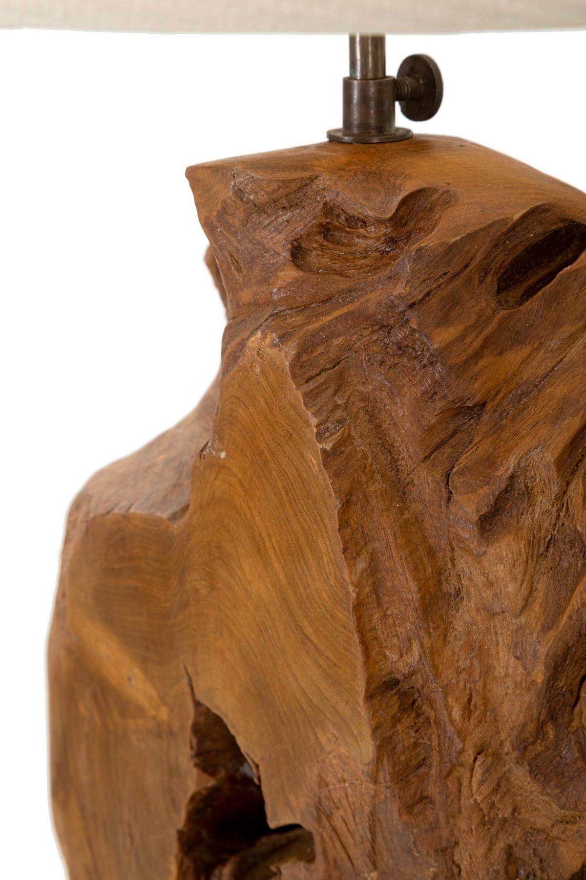 Tischleuchte Teak Da Tavolo Kepal Braun B: 35 cm - Braun, Basics, Holz (35/69/35cm)