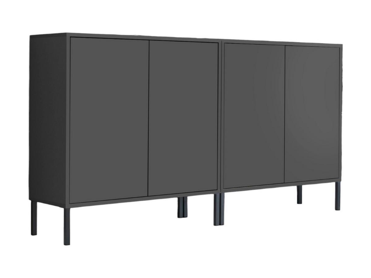Sideboard Mailand 2 B: 158cm Anthrazit - Anthrazit, MODERN, Holzwerkstoff (158/86/33cm) - MID.YOU