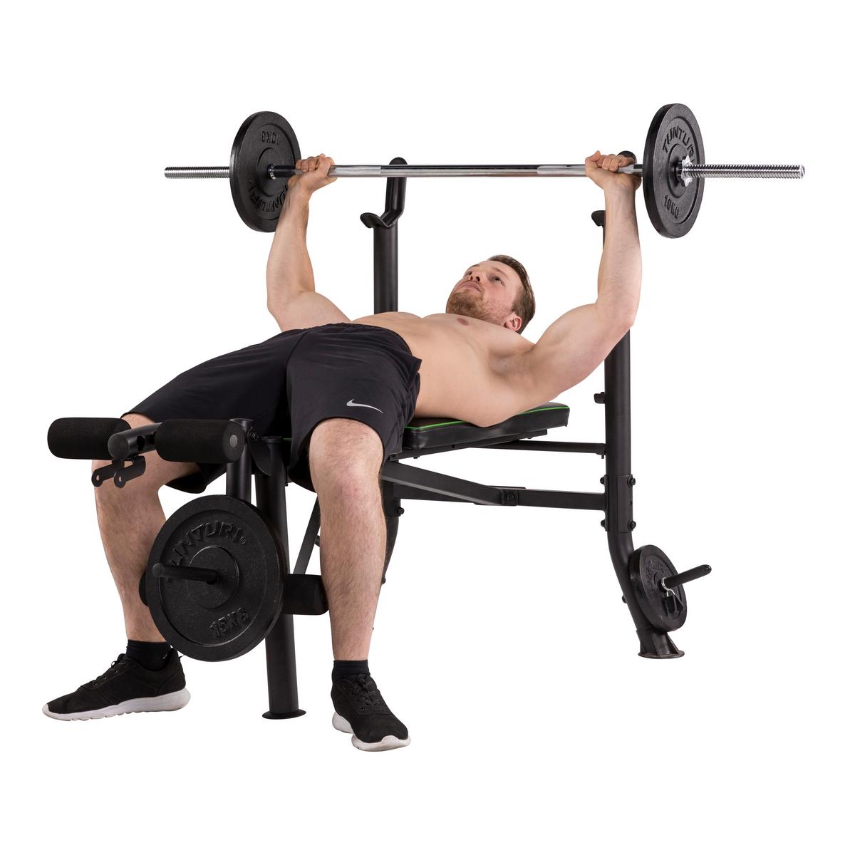 Hantelbank Tunturi Wb40 Weight Bench - Schwarz, KONVENTIONELL, Holz/Kunststoff (166/108/119cm)