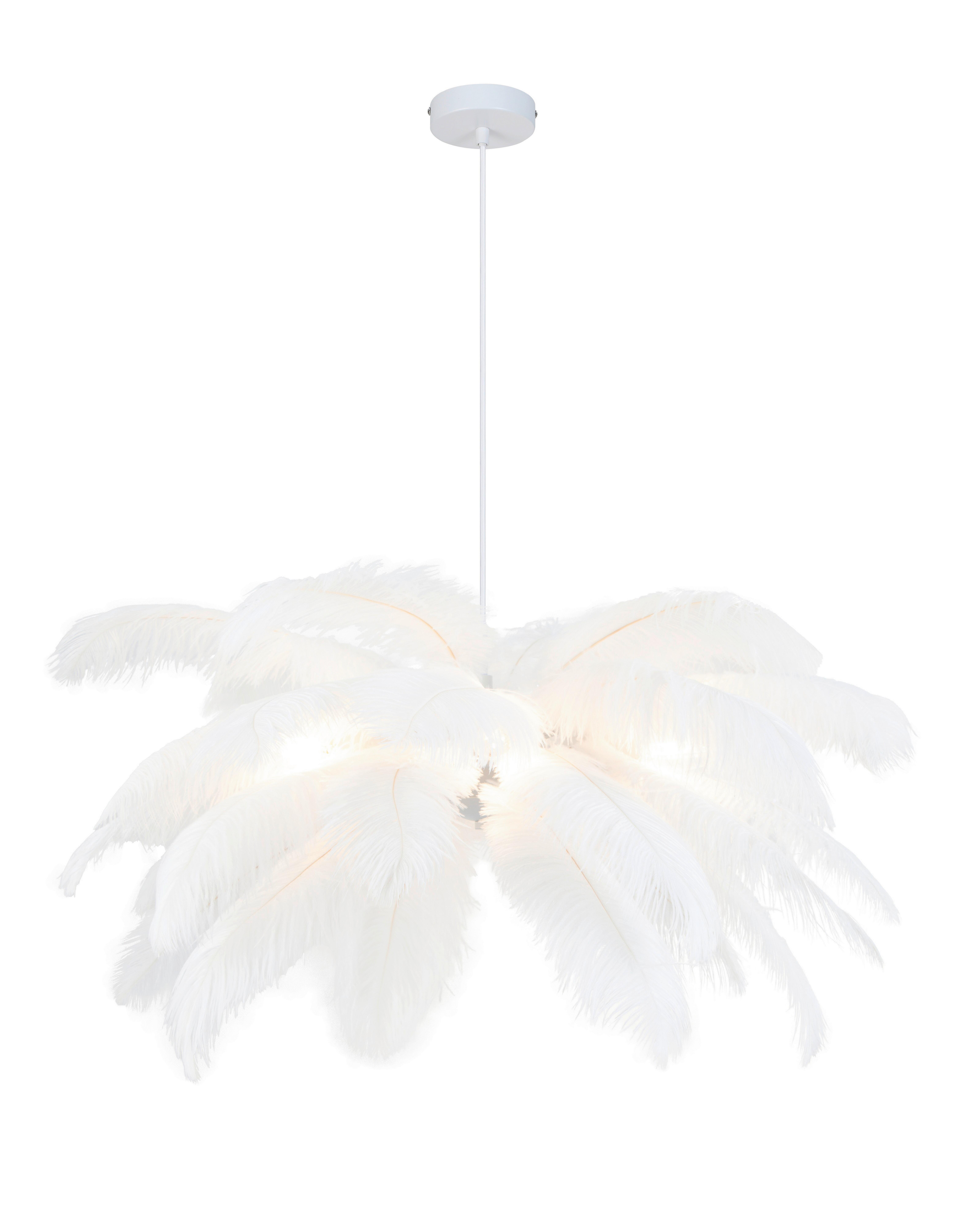 Hängeleuchte Fedi - Weiß, MODERN, Textil/Metall (55/120cm)