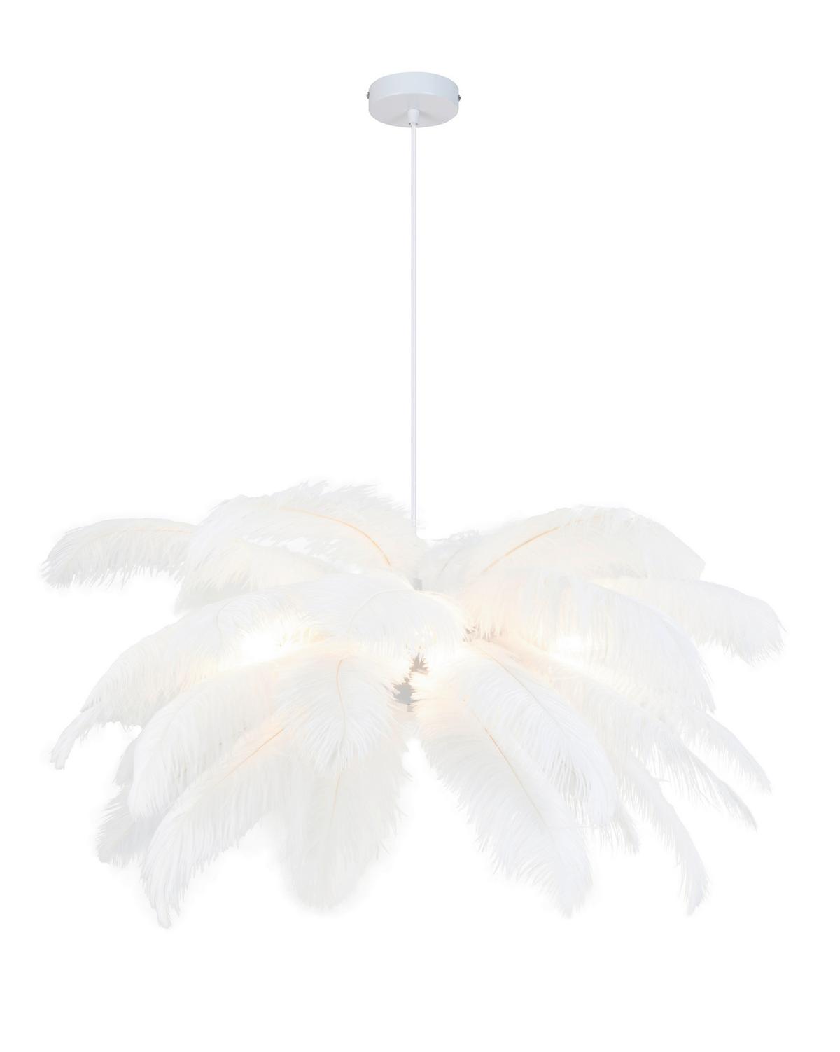 Hängeleuchte Fedi - Weiß, MODERN, Textil/Metall (55/120cm)