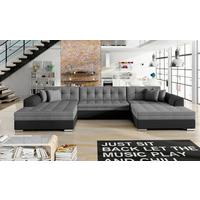 Wohnlandschaft Vento Grau/ Schwarz U: 165x359x165 cm - Chromfarben/Schwarz, Design (165/359/165cm) - MID.YOU