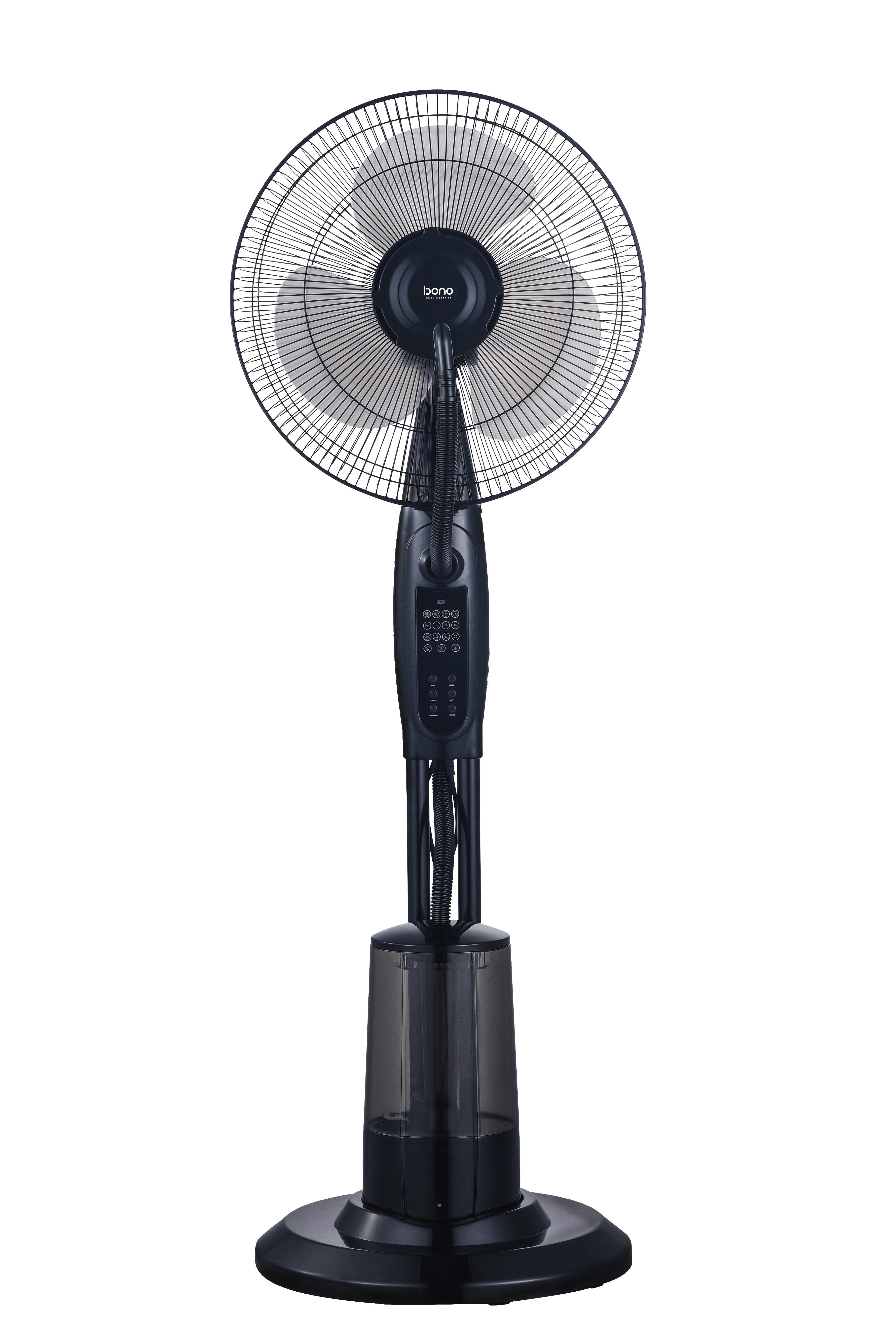 Standventilator Olinia - Schwarz, MODERN, Kunststoff/Stein (43/40/125cm) - Bono