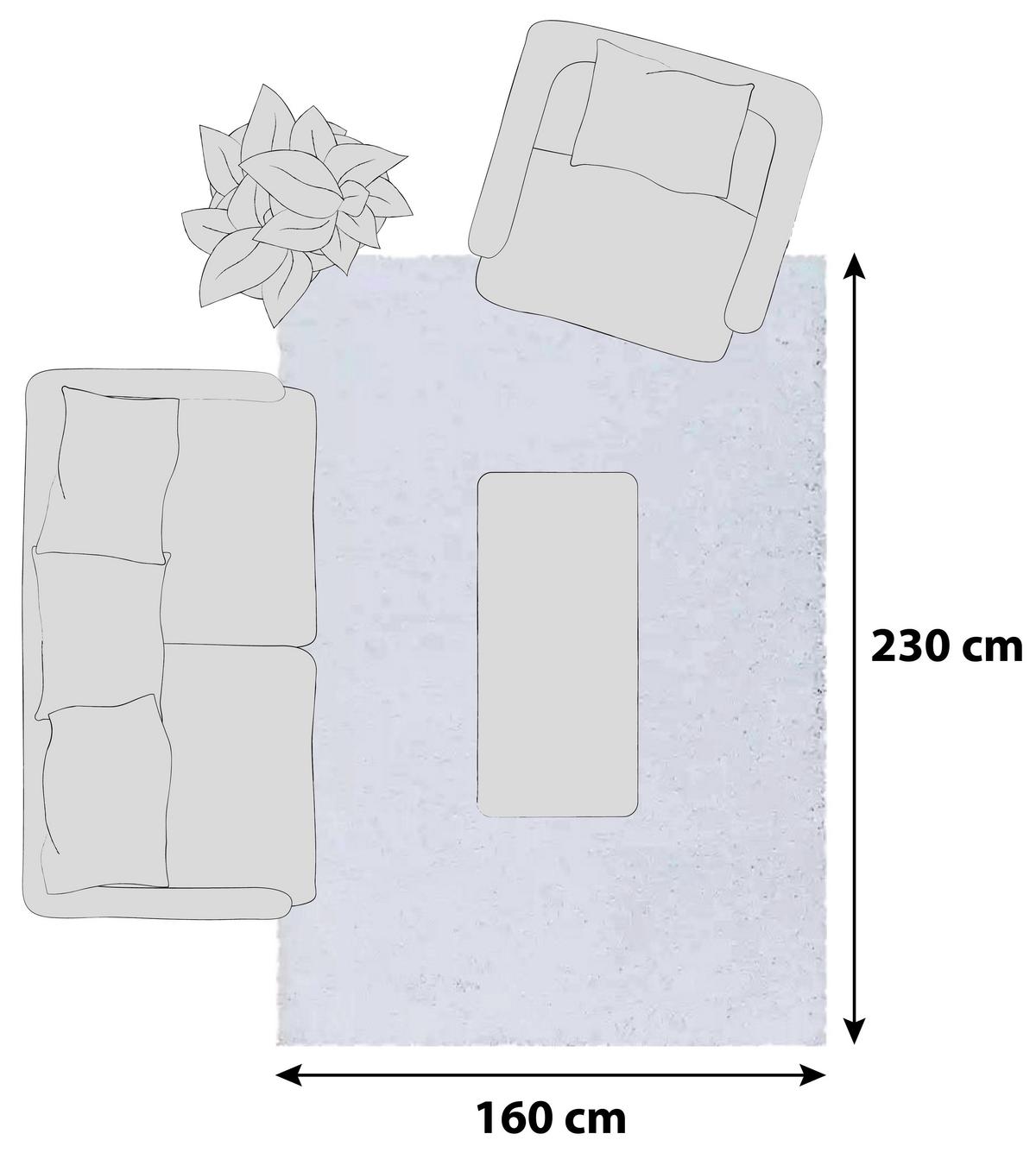 Hochflor Teppich Weiß Sydney 160x230 Cm - Weiß, Basics, Textil (160/230cm)