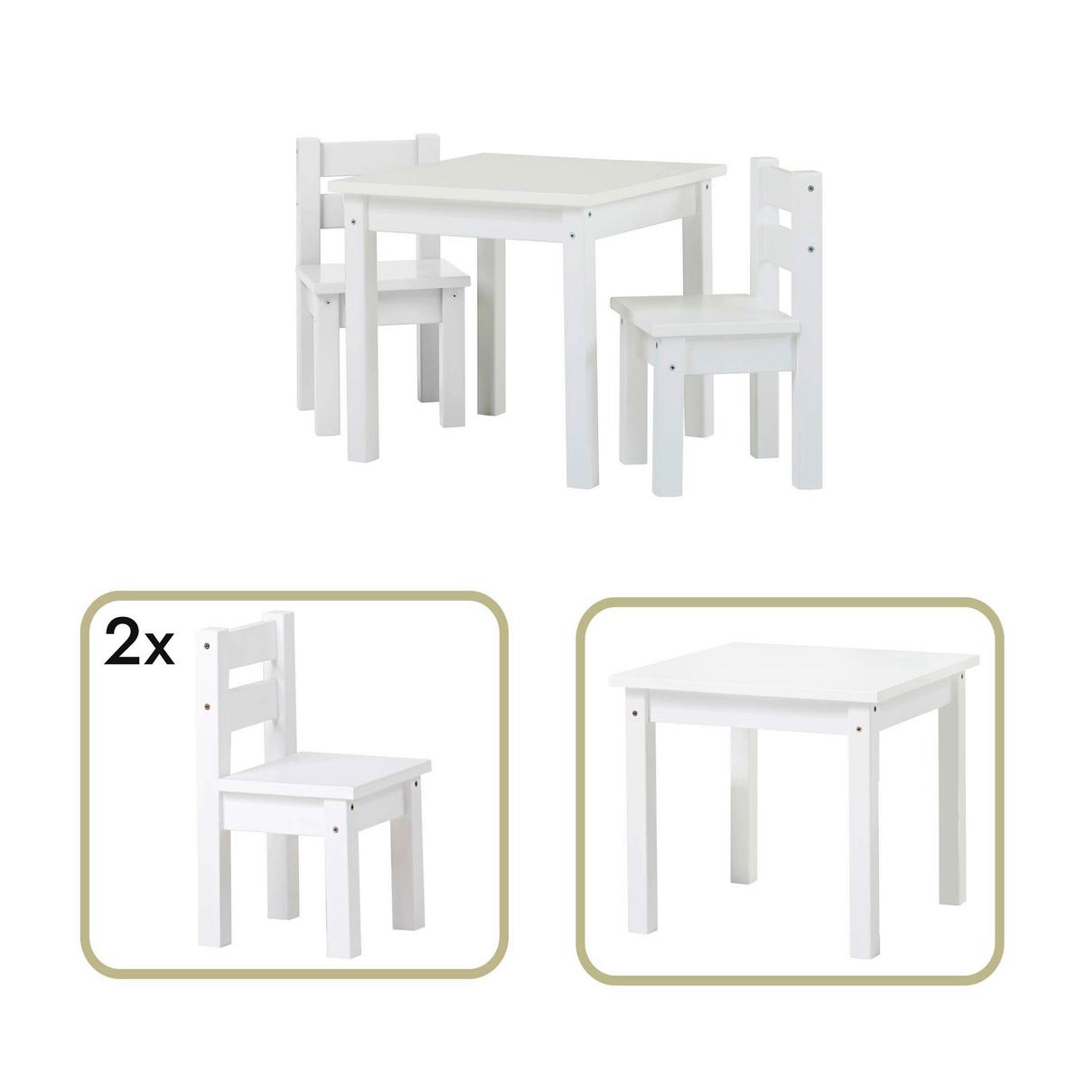 Kindersitzgruppe Bundle Mads Weiß - Weiß, MODERN, Holz - MID.YOU