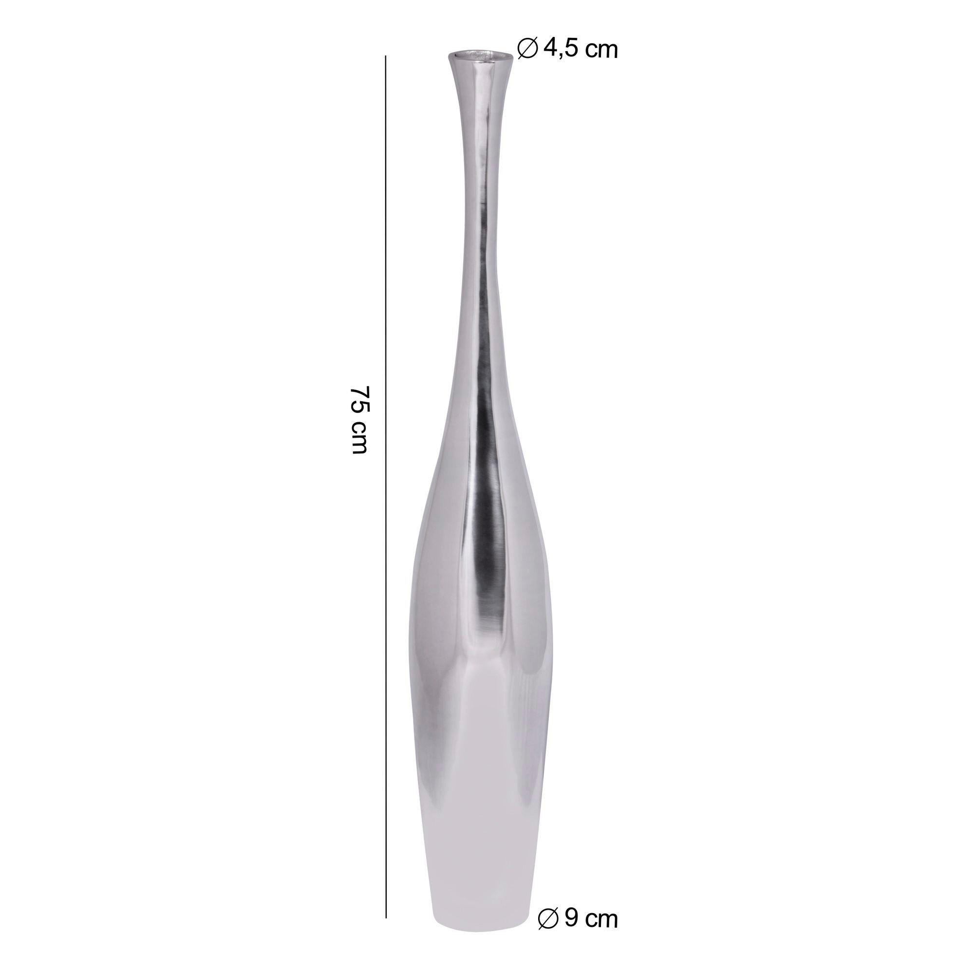 Dekoračná váza WOHNLING strieborná - strieborná, Modern, kov (12/75/12cm) - MID.YOU