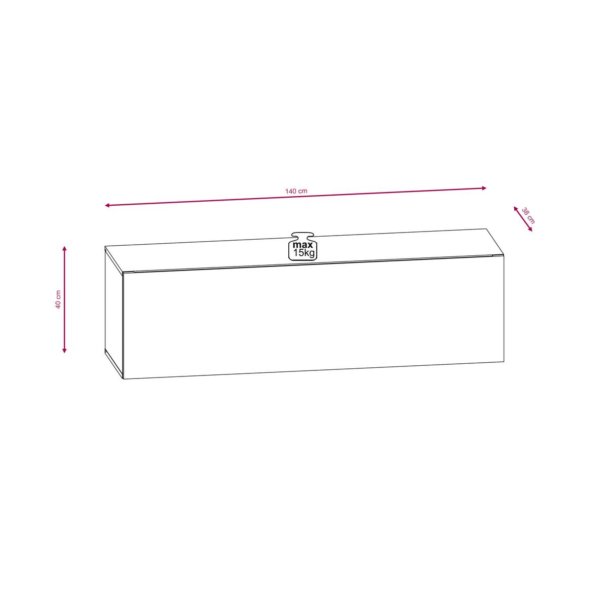TV-Lowboard Vivien 05 B: 50 cm - Weiß Hochglanz/Weiß, Design, Holzwerkstoff (140/40/38cm) - Livetastic