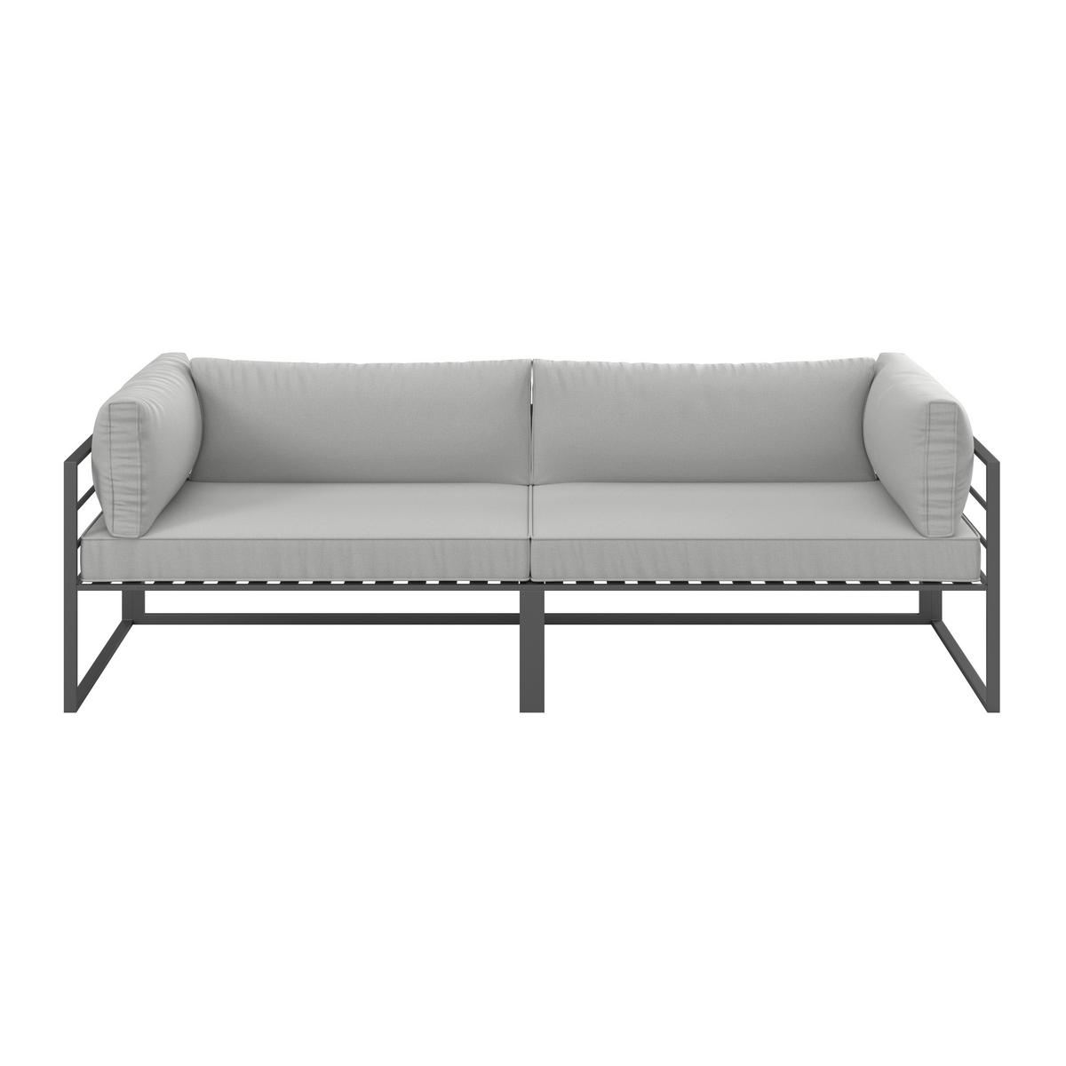 TERASOVÁ SEDACÍ SOUPRAVA MALINA - šedá/černá, Moderní, kov/textil (230/60/70,5cm) - Bessagi Garden
