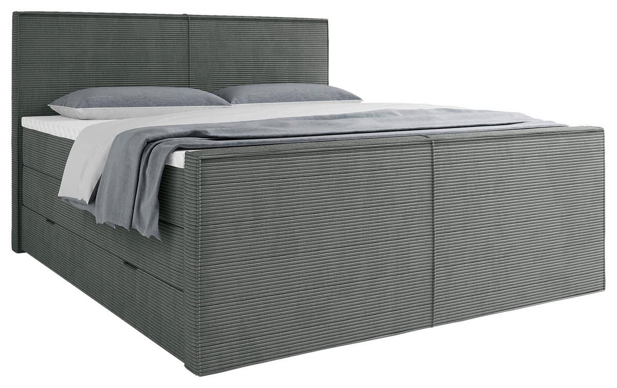 Boxspringbett Rodi Grau LF: 180x200 cm - Grau, MODERN, Textil (180/200cm) - Livetastic
