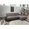 Ecksofa Intera Graubraun S: 276x188 Cm - Graubraun/Schwarz, KONVENTIONELL, Textil (276/188cm) - Livetastic
