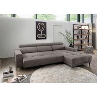 Ecksofa Intera Graubraun S: 276x188 Cm - Graubraun/Schwarz, KONVENTIONELL, Textil (276/188cm) - Livetastic