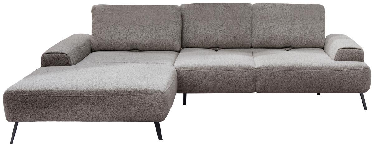Ecksofa Astoria Graubraun S: 178x305cm - Graubraun/Schwarz, Design, Textil (178/305cm) - Livetastic