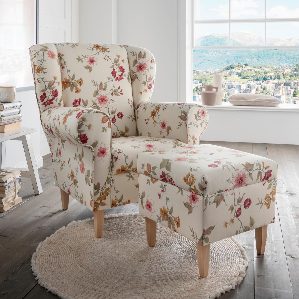 Sesselset Asino Beige/Rot B: 80 cm - Beige/Rot, KONVENTIONELL, Textil (80/102/86cm) - Livetastic