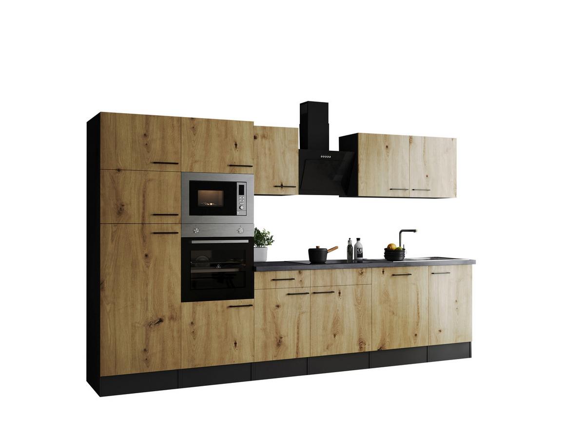 Küchenblock Oliver Artisan Dekor B: 340 cm - Eiche Artisan/Grau, Design, Holzwerkstoff (340cm) - Respekta