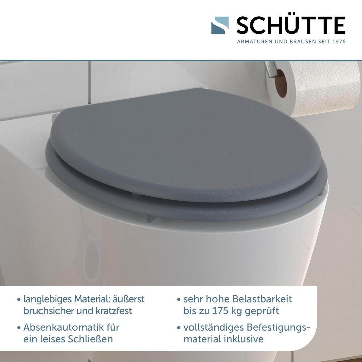 Wc-sitz Grau Mit Absenkautomatik B: 43,5 Cm - Grau, Basics, Holzwerkstoff (43,5/5,5/37,5cm) - Schütte