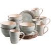 Frühstücksset Lumaca Keramik 6 Personen Geschirr Set Grau - Grau, Basics, Keramik - Mäser