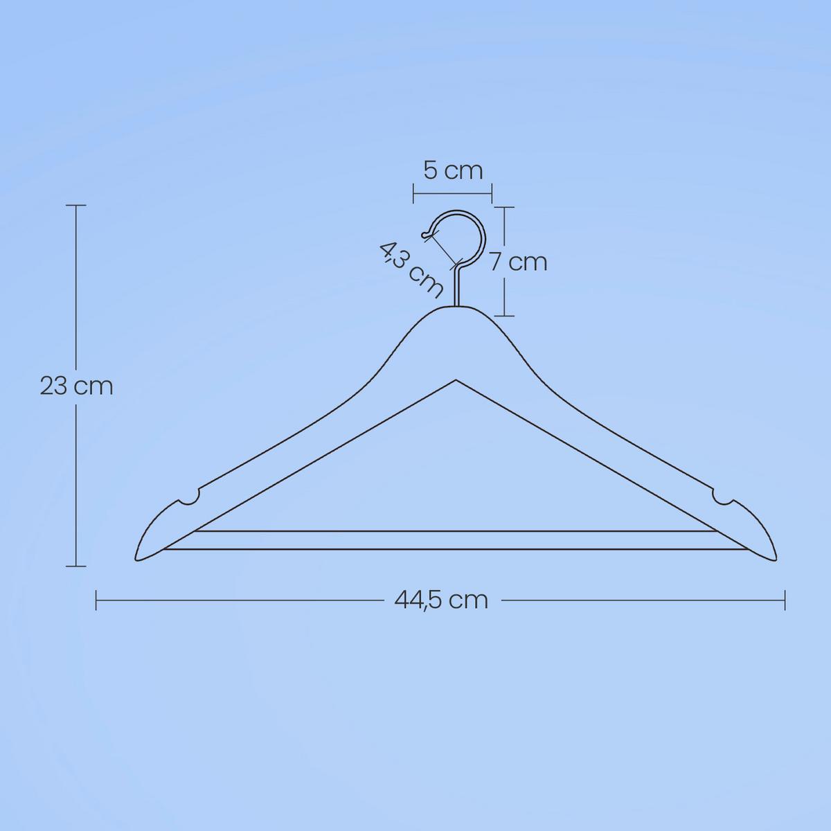 Kleiderbügelset Silber-/edelstahlfarben B:44cm - Edelstahlfarben/Silberfarben, Basics, Holz (44.5/23.5/1.2cm)
