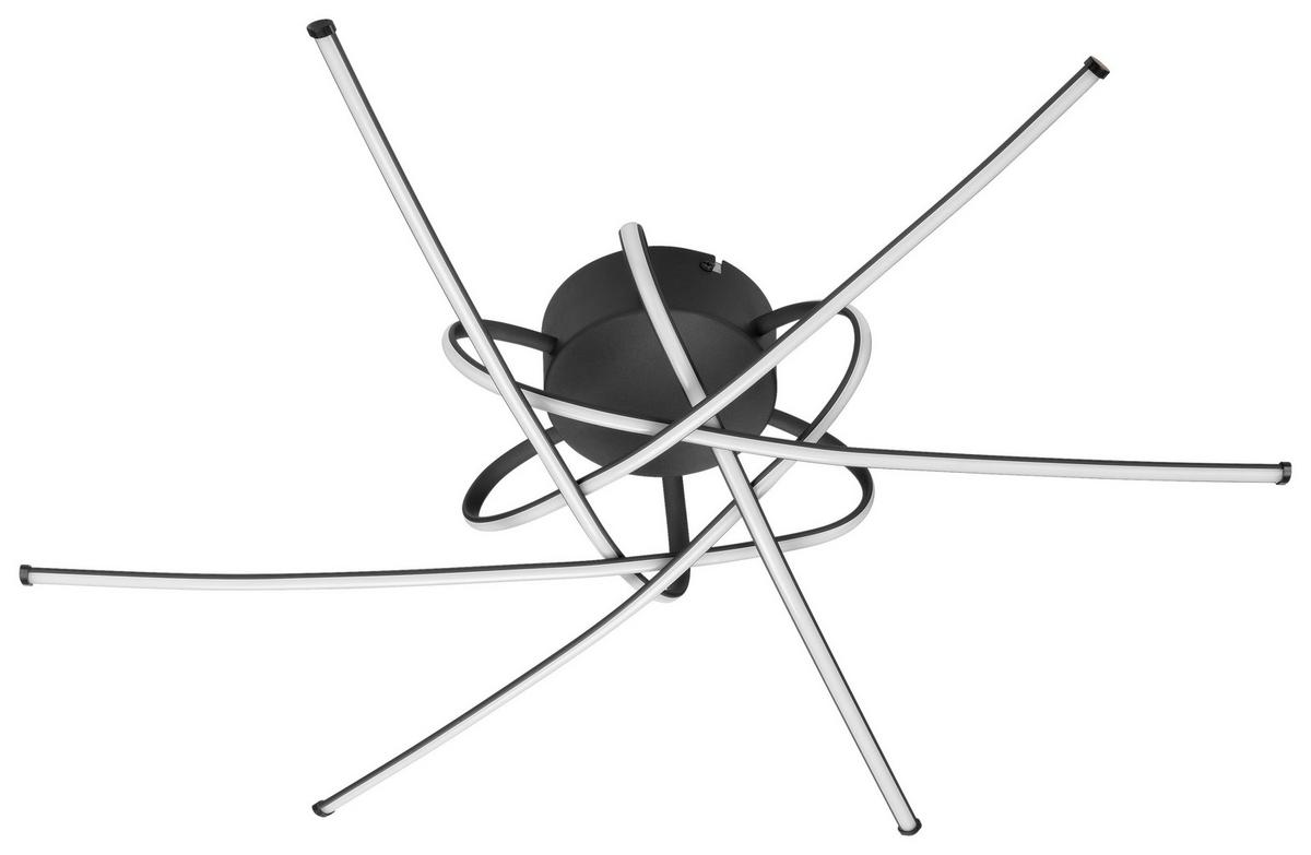 LED-DECKENLEUCHTE STRAL - Schwarz, MODERN, Kunststoff/Metall (65,5/14cm)