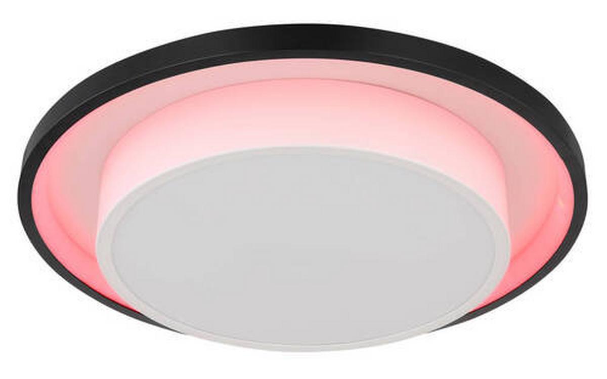 Led Mennyezeti Lámpa 41390-21 - fekete/opál, Design, műanyag/fém (39,5/5cm) - Globo