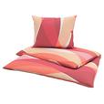 Cretonne Bettwäsche 140x200 cm Fianna Orange/Pink Streifen - Pink/Orange, MODERN, Textil - Luca Bessoni