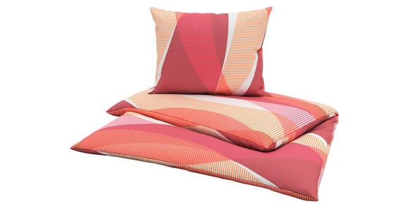 Cretonne Bettwäsche 140x200 cm Fianna Orange/Pink Streifen - Pink/Orange, MODERN, Textil - Luca Bessoni