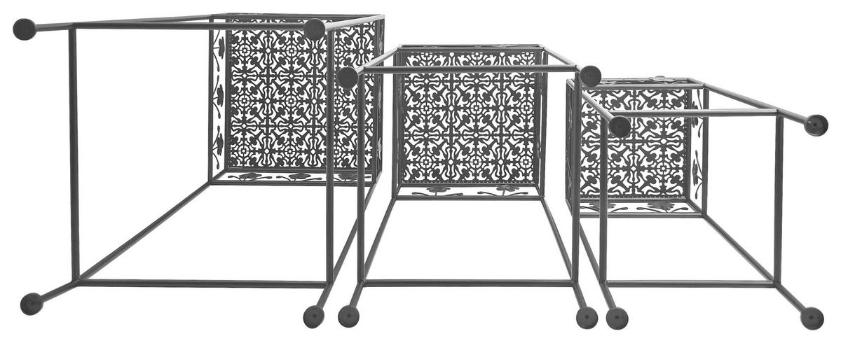 Blumentischset Palma 2 Schwarz B: 30 Cm - Schwarz, Trend, Metall (30/30cm)