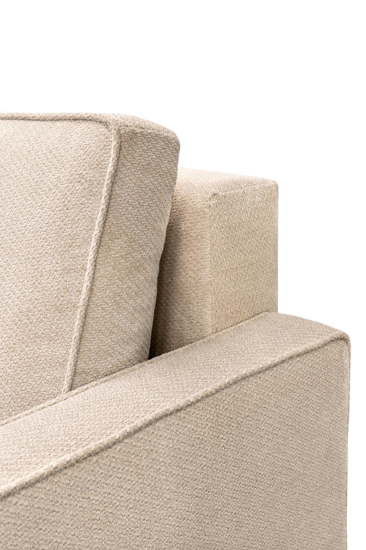 Rozkladacia pohovka NERA, béžová ženilka - béžová, Modern, textil/plast (232/90/100cm)