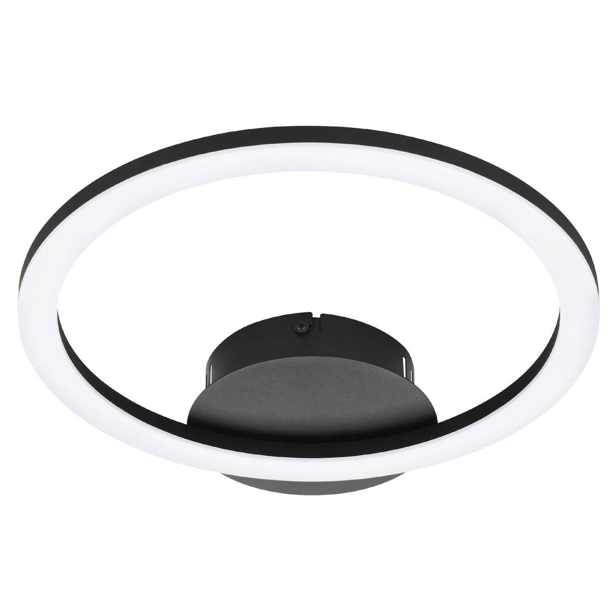 Deckenleuchte Parrapos L: 34 cm Smartphone-Steuerung - Schwarz/Weiß, Design, Kunststoff/Metall (34/30/4,5cm) - Eglo