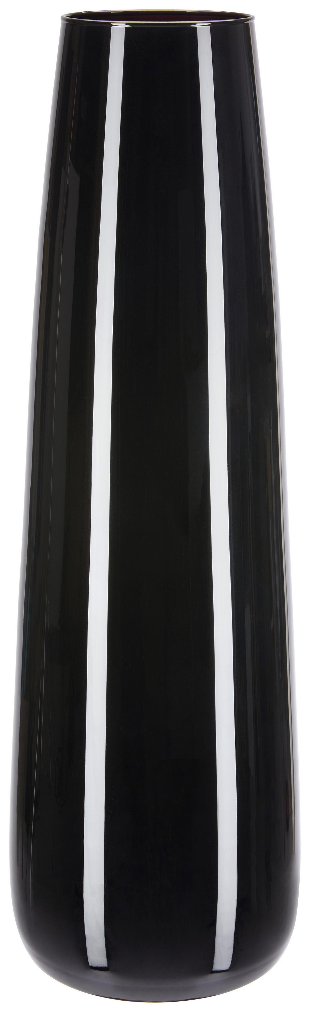 Vase Flora Zylindrisch Aus Glas, Schwarz H: 60 cm - Schwarz, Basics, Glas (21cm) - Ondega