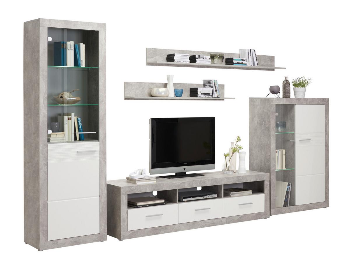 Odporúčaná kombinácia MALTA - BETON 7 - sivá/biela, Modern, kompozitné drevo/plast (345/197/42cm)