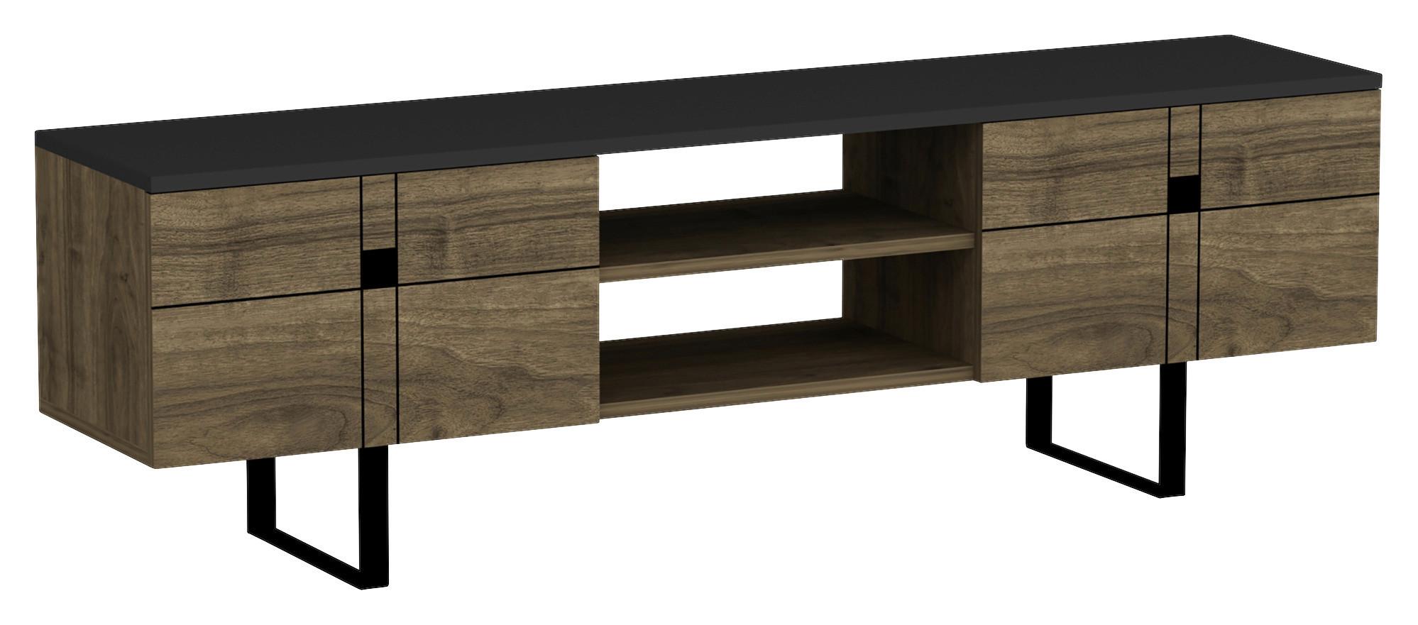 Lowboard Zeus TV-Schrank - Eiche dunkel/Walnussfarben, Design, Holzwerkstoff (160/50/35cm) - Livetastic