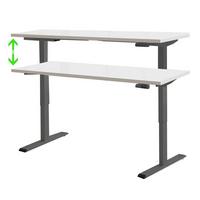 Schreibtisch Office Edition Anthrazit/Weiß L: 160cm - Anthrazit/Weiß, MODERN, Holzwerkstoff/Metall (160/80/69-119cm) - MID.YOU