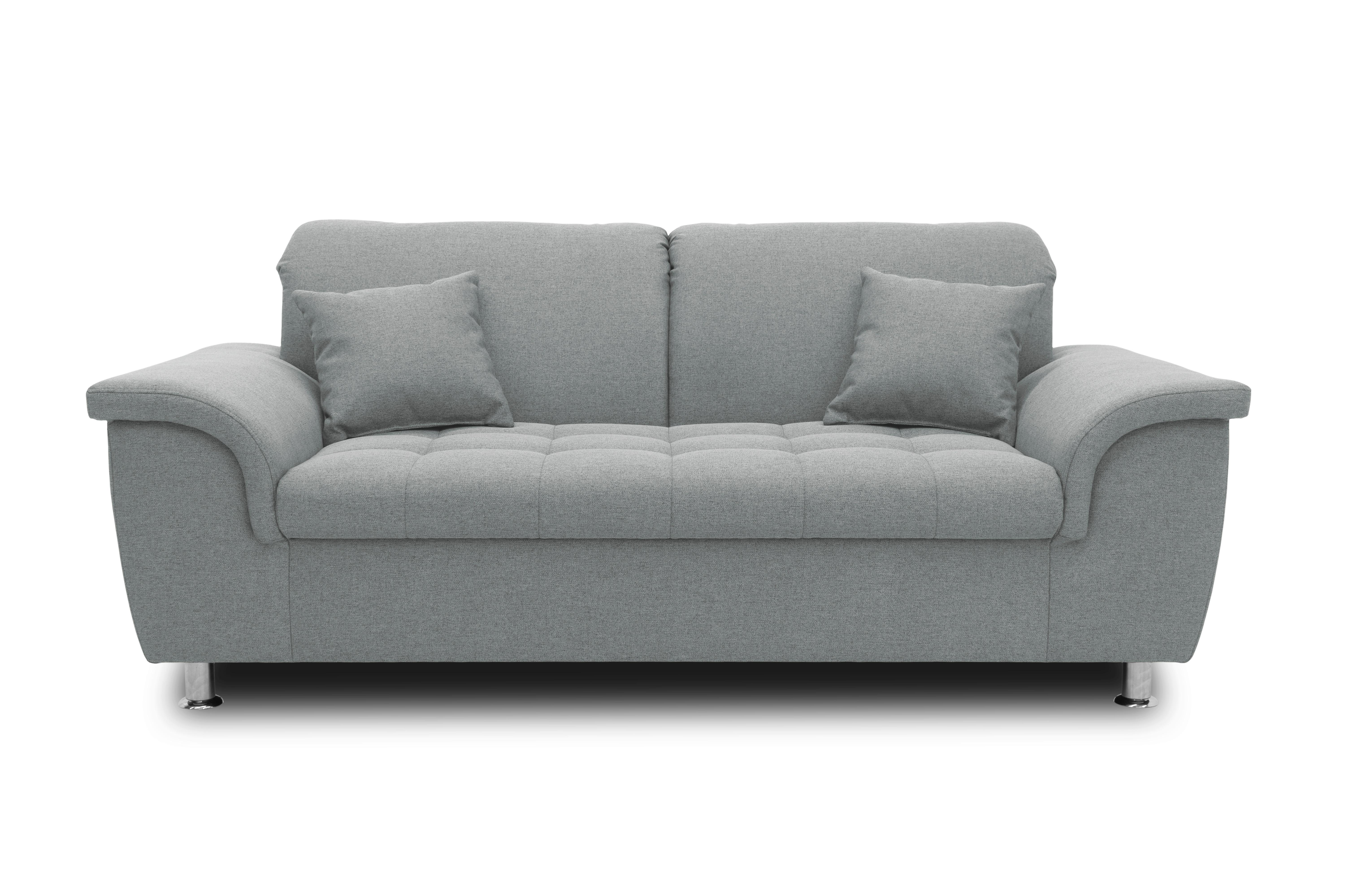 2-Sitzer-Sofa Franzi Armlehnen Mintgrün Webstoff - Chromfarben/Grau, KONVENTIONELL, Textil (190/81/97cm) - MID.YOU