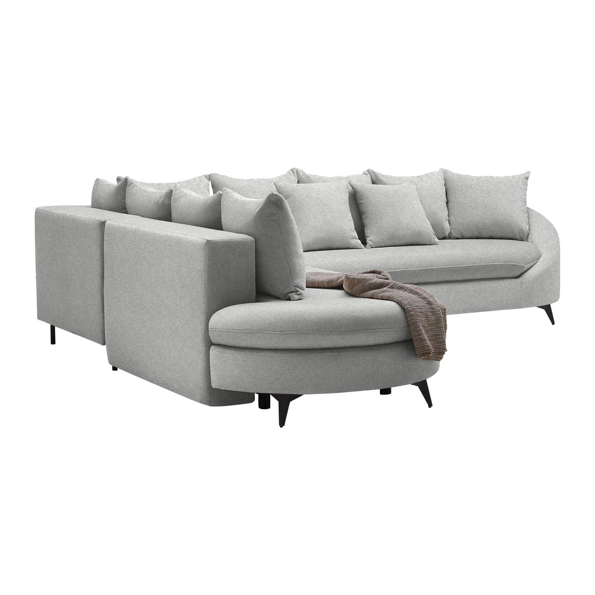 Rohová sedačka AXEL, levá, světle šedá tkanina - černá/světle šedá, Moderní, kov/textil (250/291cm) - Mömax