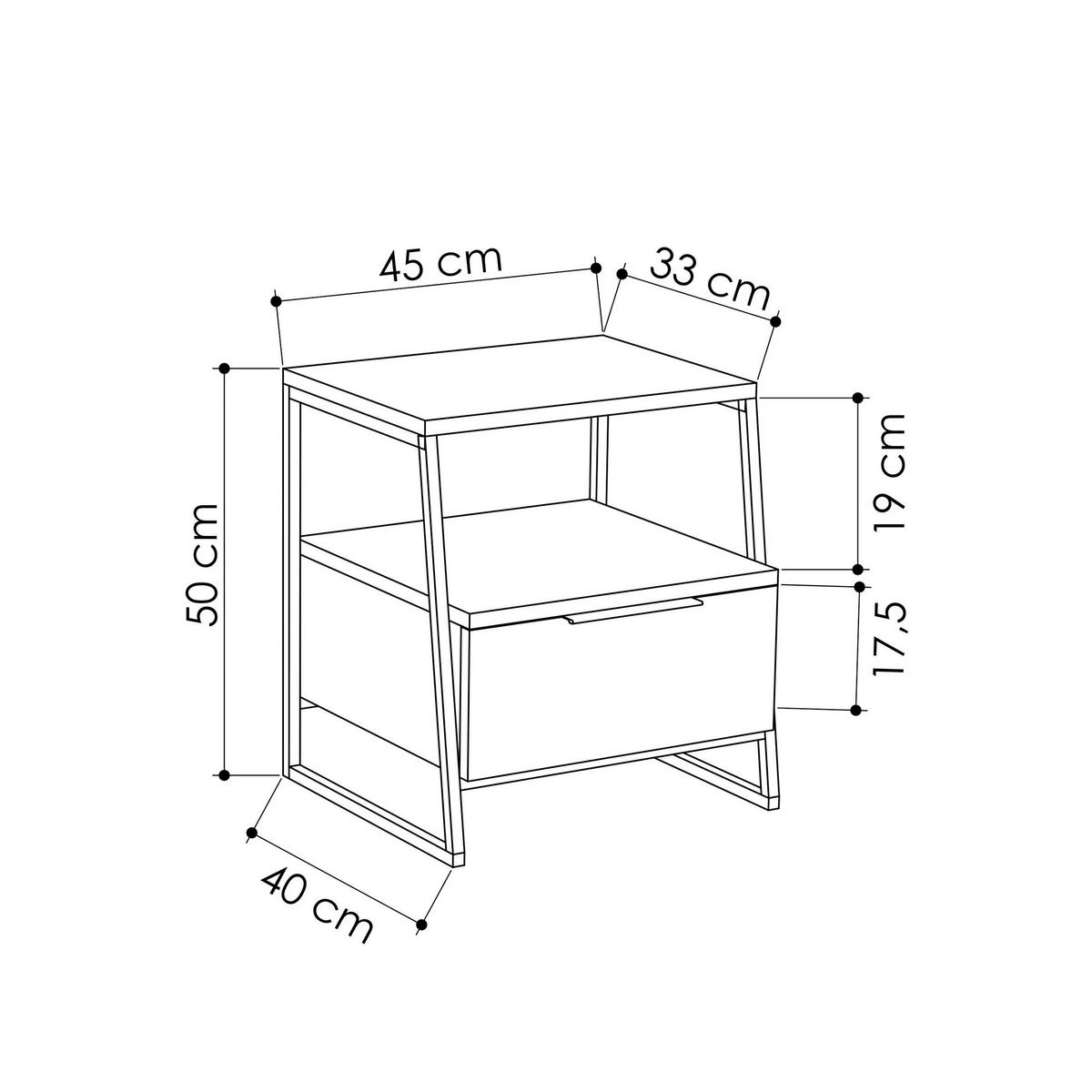 Beistelltisch Pal Beistelltisch - Anthrazit, Design, Holzwerkstoff (45/40/50cm) - Livetastic