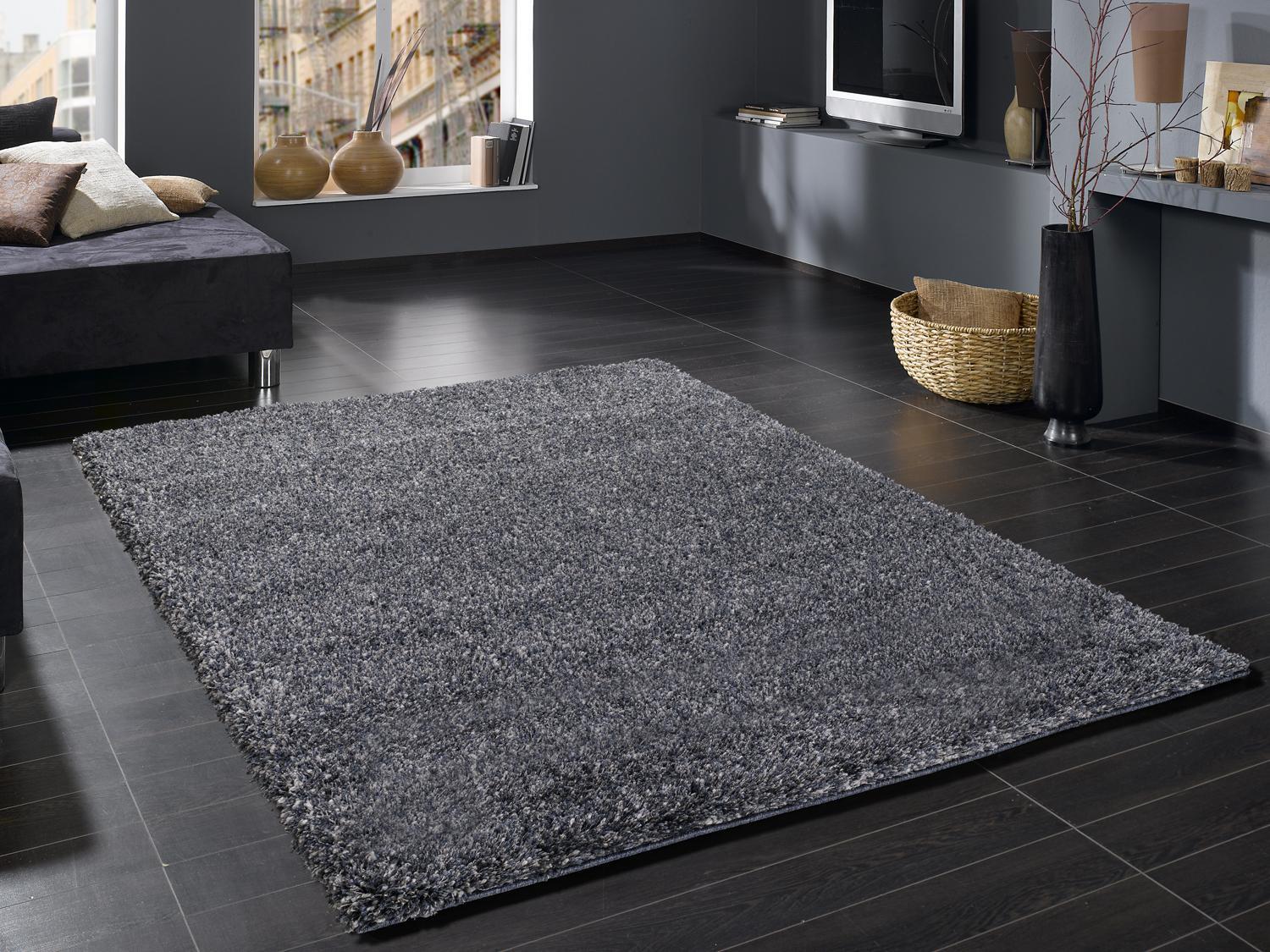 Hochflorteppich Fashion Shaggy Blau/Grau 120x170 cm - Blau/Grau, Basics, Textil (120/170cm) - Novel