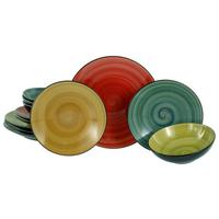 Tafelservice Samoa 12--Teilig., Bunt - Rot/Opal, Basics, Keramik - Creatable