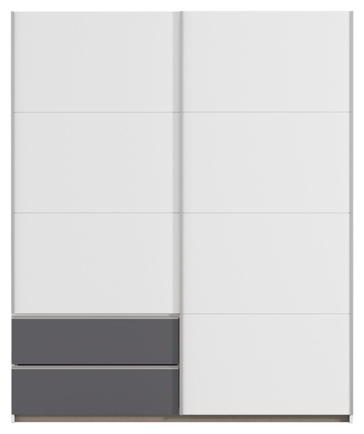 Schwebetürenschrank Stoke Grau Weiß B: 175 cm - Weiß/Grau, MODERN, Holzwerkstoff (175/210/59cm) - Rauch Möbel